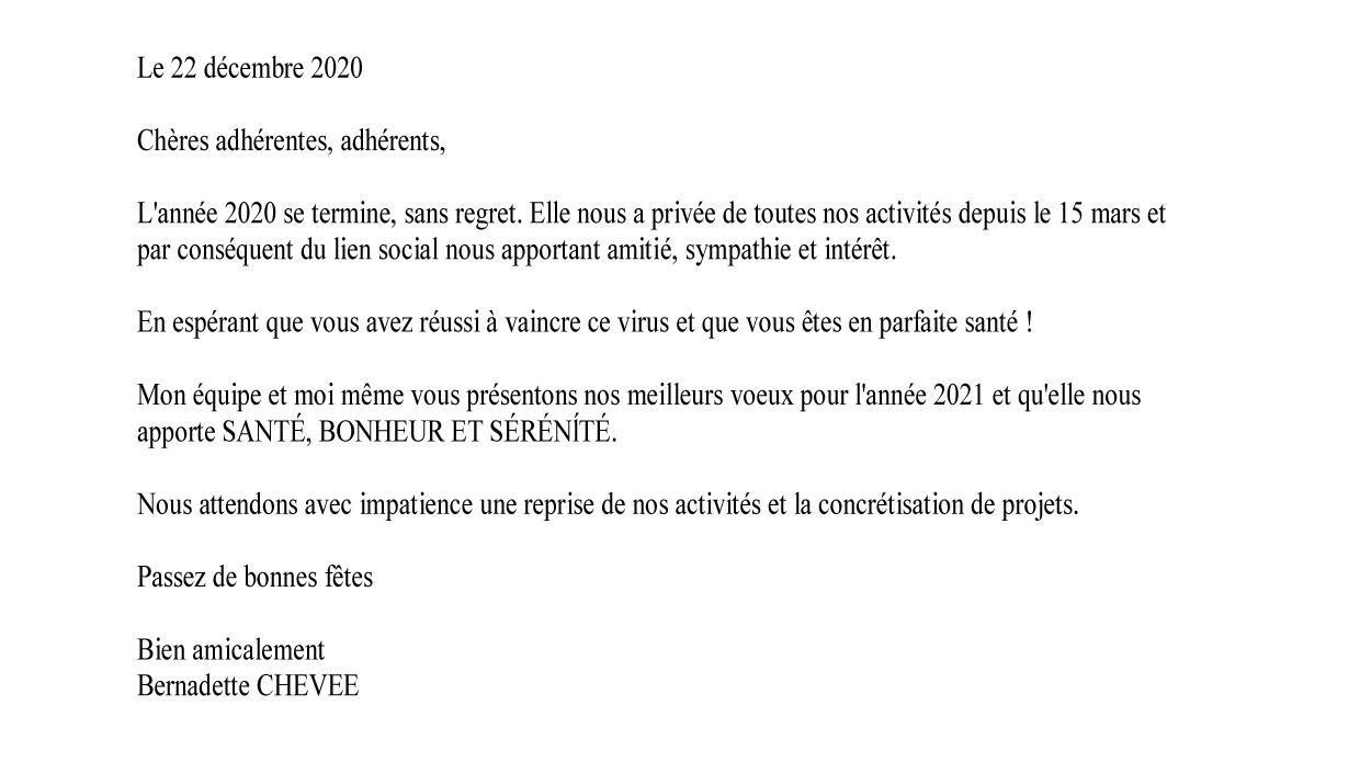 Courrier adherents 2020